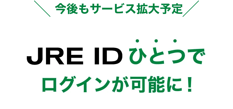 今後もサービス拡大予定 JRE IDひとつでログインが可能に！
