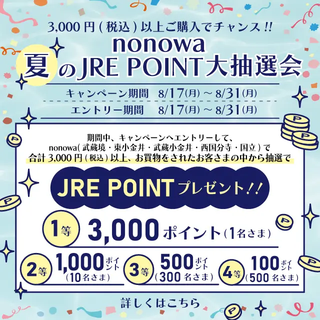 nonowa】夏のJRE POINT大抽選会 ｜ キャンペーン ｜ JR東日本の