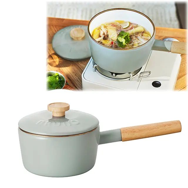 BRUNO 富士ホーロー】ホーロー片手鍋 16cm ブルーグリーン