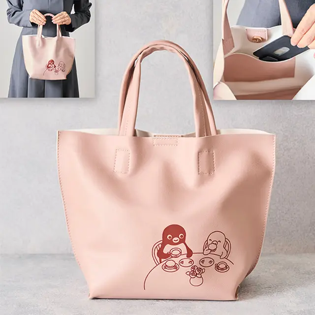 monzee ミニトート ハンドペイント Suicaのペンギン ミニトートバッグ（くすみピンク） ｜ 交換商品